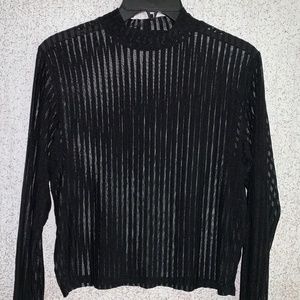 Black Sheer Crop Top